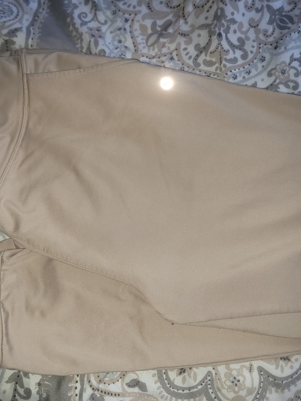 Beige High-Waist Leggings